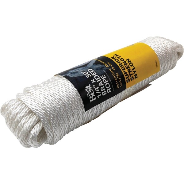 Do It Best 1/4'' x 50 Ft. White Braided Nylon Packaged Rope 721482 - main