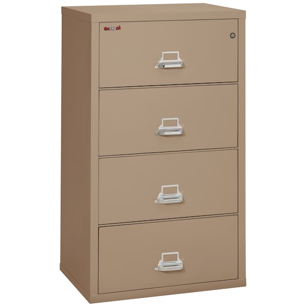 Fireking 4 Drawer, 1 Hr Fire & Impact Rated, 31" Wide Lateral Taupe 4-3122-CTA - main