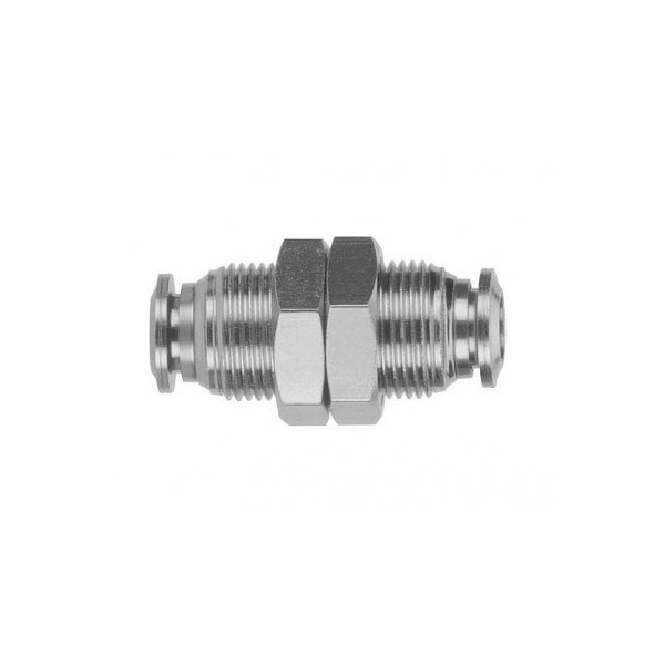 Usa Industrials Push to Connect Tube Fitting - Stainless Steel - Bulkhead Union - 6mm Tube OD ZUSA-TF-PTC-SS-157 - main