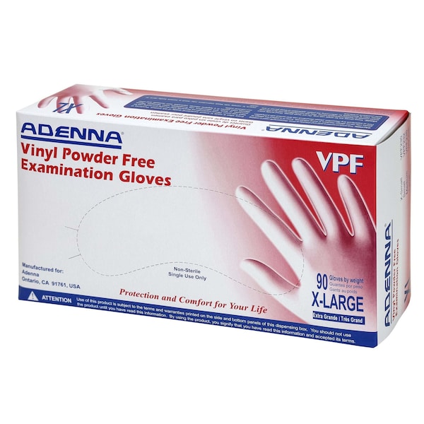 Safety Zone 4 mil Vinyl Powder Free Examination Gloves - Clear, XL - Case of 900 VPF238 - main