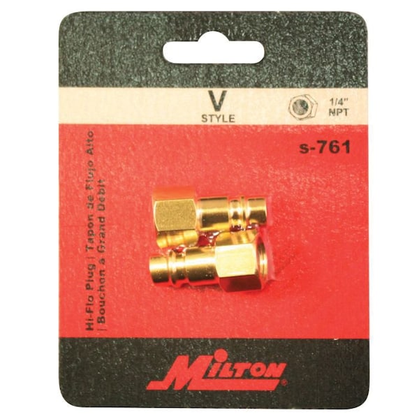 Milton Highflowpro V-Style Plug, 1/4 in, FNPT, Brass S-761 - main
