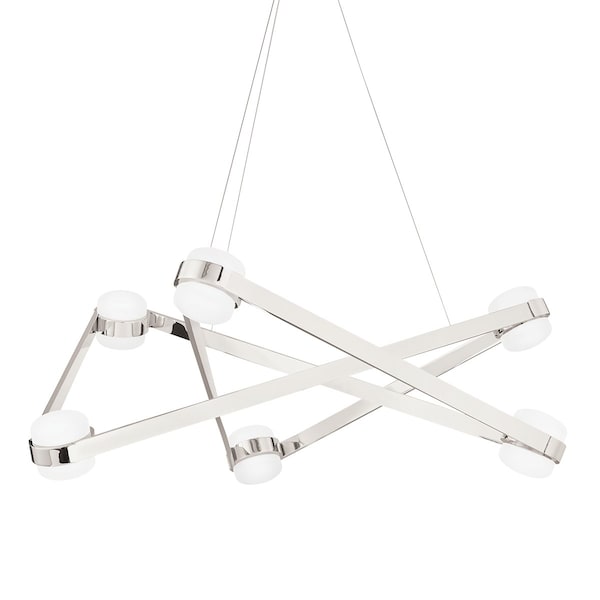 Hudson Valley Lighting Orbit 6 Light Chandelier 38 In. Polished Nickel 2738-PN - main