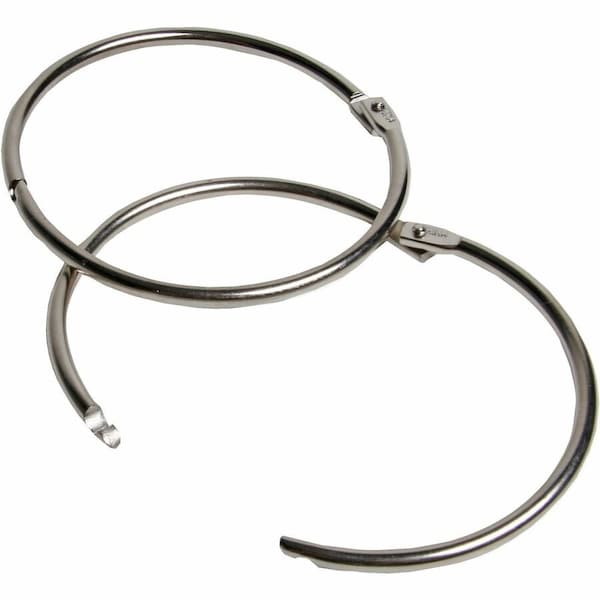 Charles Leonard Metal Book Rings, 3in, Silver, PK30 R79 - main