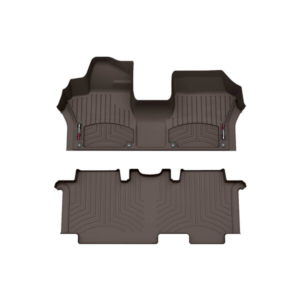 Weathertech Cocoa, Front and Rear Floorliners Over The Hump 471824-1-2 - main