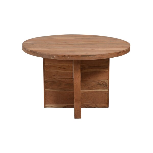 Homeroots 48" Natural Rounded Solid Wood Dining Table 488598 - main