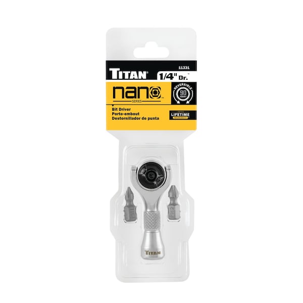Titan 1/4 In. Drive Nano Ratcheting Swivel Bit Driver 11331 - main
