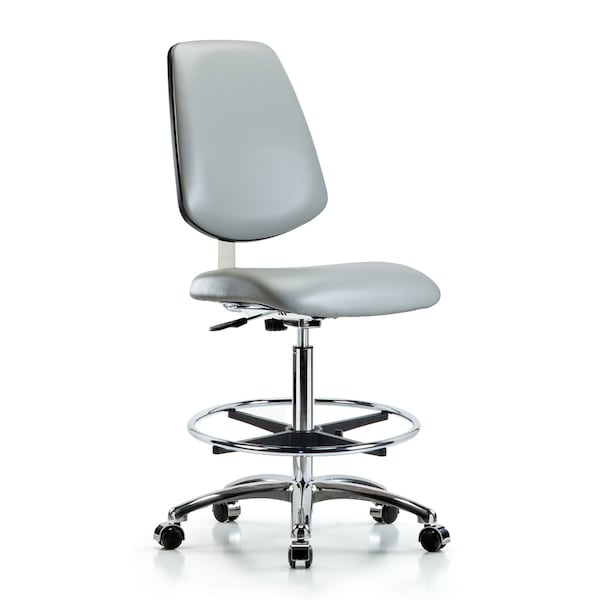 Blue Ridge Ergonomics Clean Room Chair 26" to 35-1/2" Height, Vinyl, Dove BR-CLR-VHBCH-MB-CR-CF-CC-8567 - main