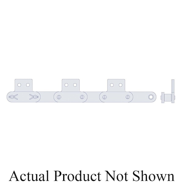 Hkk Chain HKK Double Pitch Riv Standard Conveyor w/SA-2 Att Every 2nd P on Pin Link, 2 P, 5/8 Dia x 5/8 W DC080RSA2E2P - main