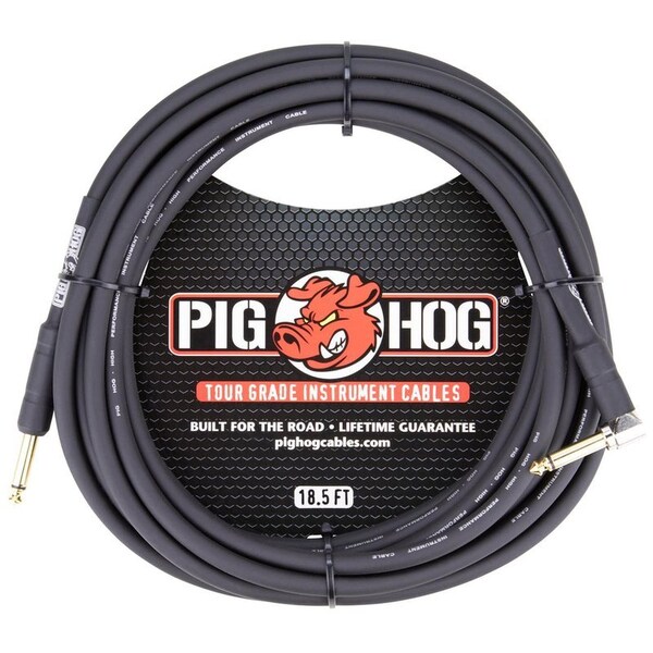 Pig Hog 18.5-Feet 1/4-in - 1/4-in Right Angle 8mm Inst. Cable PH186R - main