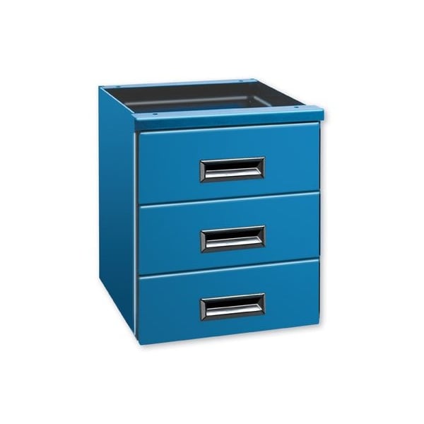 Pucel 3-Drawer Unit, 15.5 in W x 24 in D x 18.5 in H, Gray 1424-3 - main