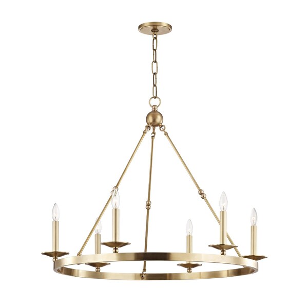 Hudson Valley Lighting Allendale 6 Light Chandelier 35.75 In. Aged Brass 3206-AGB - main
