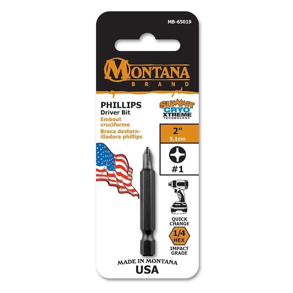 Montana Brand 2 in. Phillips No.3 Driver Bit, 10PK MB-65124 - main