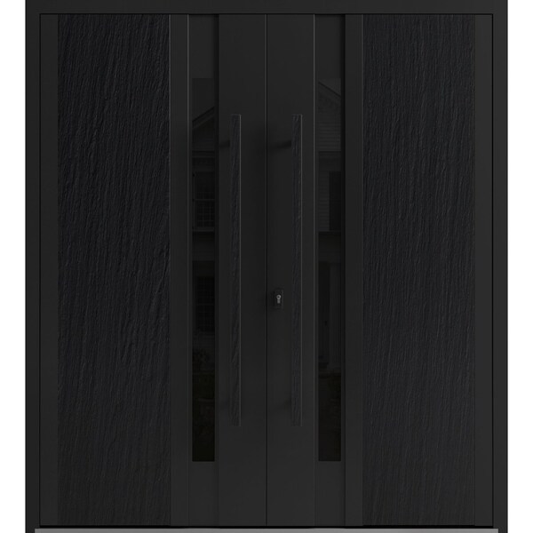 Vdomdoors Aluminum Double Doors Dekton 0163 Ardesia Nero Entry Door Painted (W72xH96) Right hand Inswing DEKTON0163DEXD-ARD-W72xH96-RH-I - main