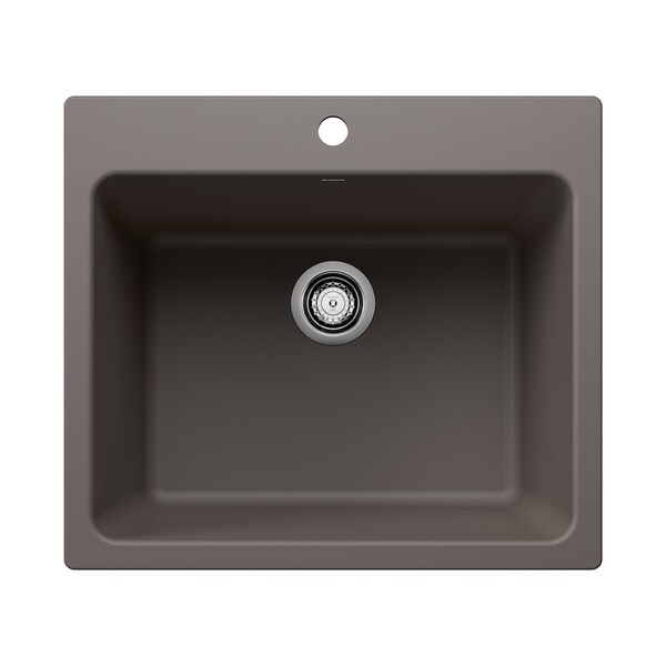 Blanco Liven SILGRANIT 25in Single Bowl Dual Mount Laundry Sink - Volcano Gray 443116 - main