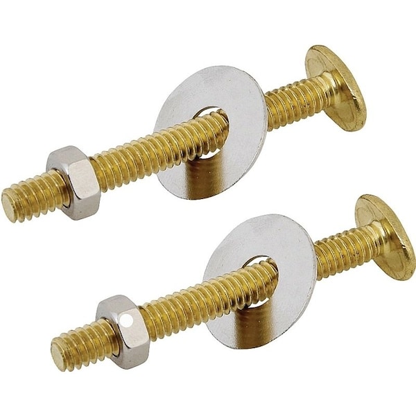 Worldwide Sourcing Toilet Bolt Set 1/4X2-1/4 Brs 7040-3L - main