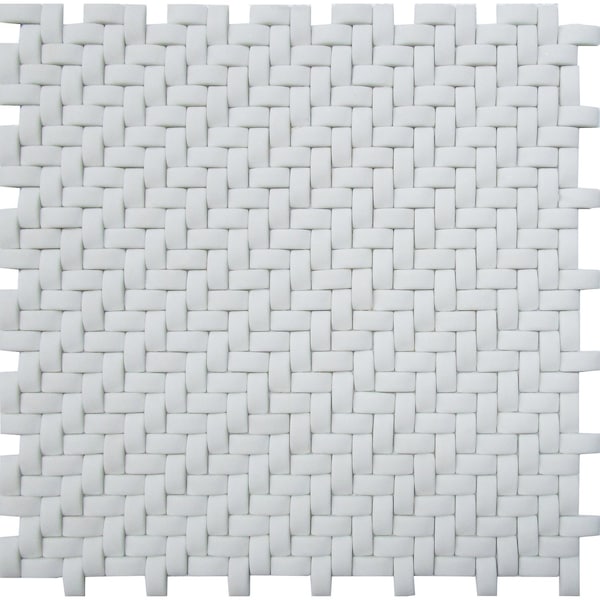 Apollo Tile Chiffon White 11.7 in x 11.8 in Recycled Glass Matte Wall Mosaic Tile 4.79 sqft/case, 5PK APLVRE8807A - main