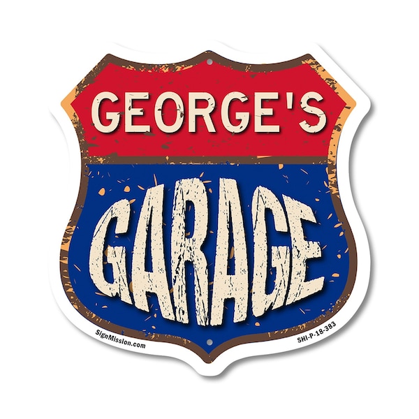 Signmission George's Garage, 18 Inch X 18 Inch, Plastic Sign SHI-P-18-383-GEORGE - main