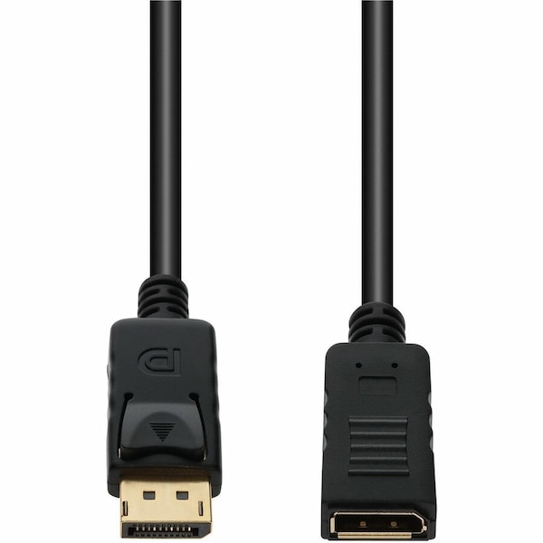 Add-On 6FT DISPLAYPORT 1.2 MALE TO FEMALE BLACK CABLE MAX RESOLUTION UP TO 3840X2 DISPLAYPORTMF6F - main