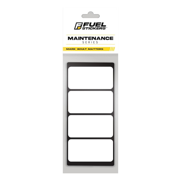Fuel Stickers Write-On Equipment Labels for Job Sites, Blank Labels for Permanent Marker Use, Outdoor, 2x1, 4PK 2x1BLANK-Label-4PK - main