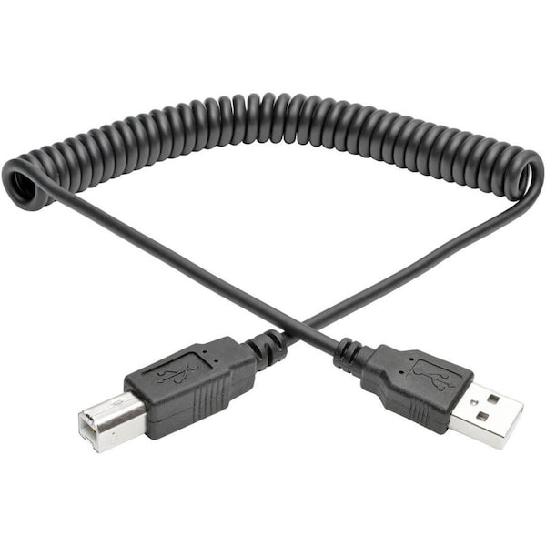 Tripp Lite by Eaton 10ft Hi-Speed USB 2.0 to USB B Cable Coiled USB A-B M/M 10' U022-010-COIL - main