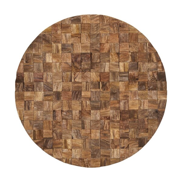 Homeroots Into the Abyss II 32" X 32" Brown Geometric Wood Circle Hanging Dimensional Sculpture 608659 - main