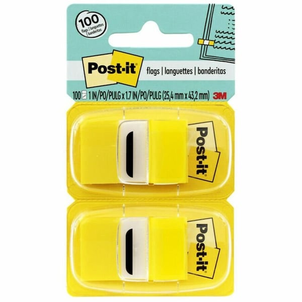 Post-It Flags 680-YW12, 1"x1.7"(25.4mmx43., PK4 680-YW12 - main