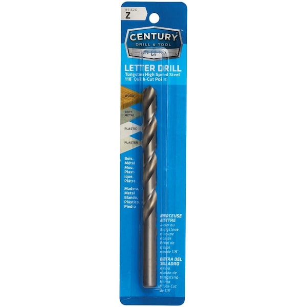 Century Drill & Tool Letter Z Tungsten High Speed Steel Quick-Cut Point Drill Bit 11626 - main