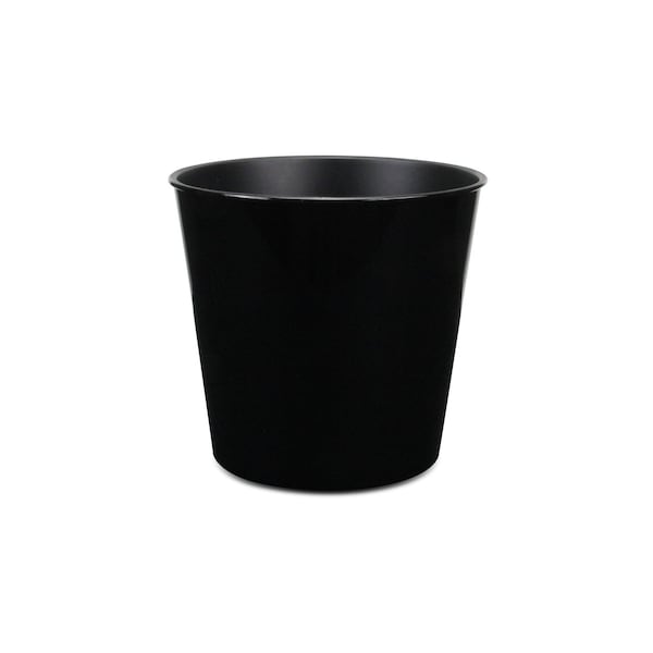 Homeroots 11in Black Recycled Plastic Indoor Outdoor Round Pot Planter 488188 - main