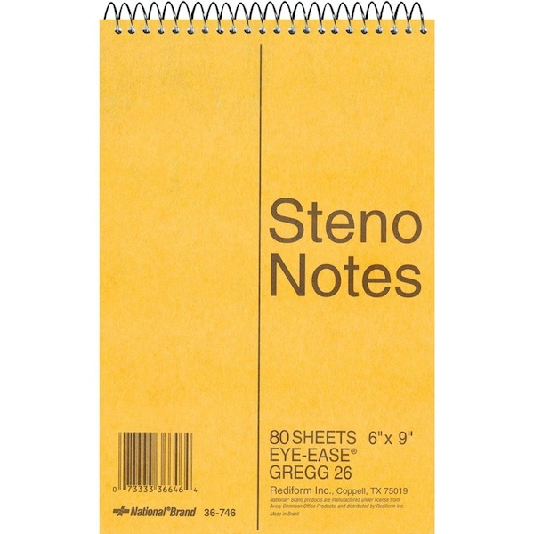 Rediform Eyeease Steno Notebook, Green RED36746 - main