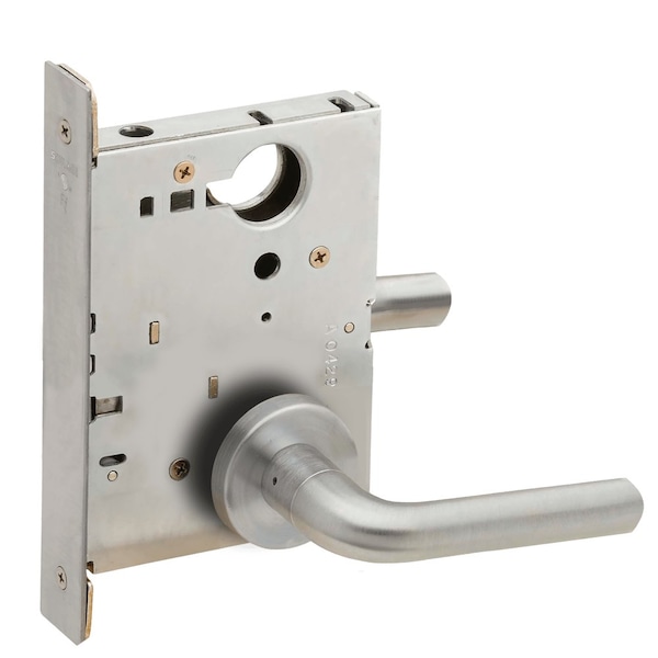 Schlage Grade 1 Full Dummy Trim with Case Mortise Lock, 02 Lever, A Rose, Satin Chrome Finish, Field Revers L9176 02A 626 - main