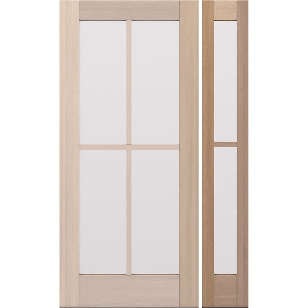 Doornmore G104, 51.5" x 82" ( 36" Door + 12" Side) Left Hand, Mahogany SDL 4 Lite Exterior Door G104-SW-3680-G102-SL_1-1_LI - main