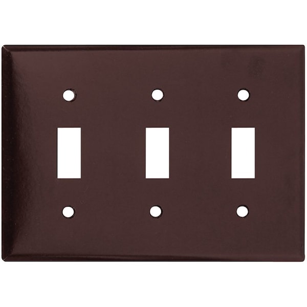 Eaton Wiring Devices Wallplate, 4-1/2 in L, 6.37 in W, 3 -Gang, Thermoset, Brown, High-Gloss 2141B-BOX - main