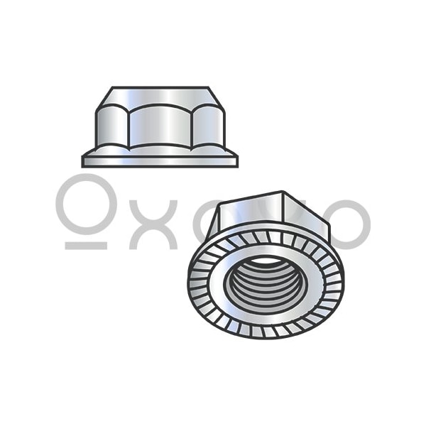 Oxoxo M10-1.5 Din 6923 Metric Class 10 Hex Flange Nut Serrated Zinc, 1000PK 569499 - main