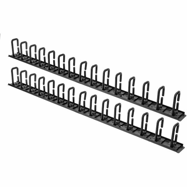 Rocstor Vertical Cable Organizer with D-Ring Hooks - 6 ft (two 3 ft. sections) Vertical Cable Management Pa Y10E052-B1 - main