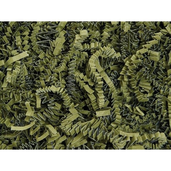 Nashville Wraps Olive Crinkle Cut Paper Shred, 8 oz Bag ZF08OL - main