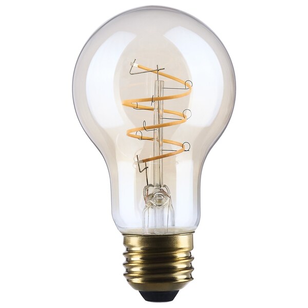 Satco 8 Watt A19 LED 2000K CCT Medium Base Clear Glass Amber Coil Filament Dimmable 120 Volt S14228 - main