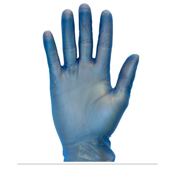 Safety Zone Standard Vinyl Powder Free 3 mil Gloves Blue XL - Case of 2000 GVP9-XL-2-BL - main