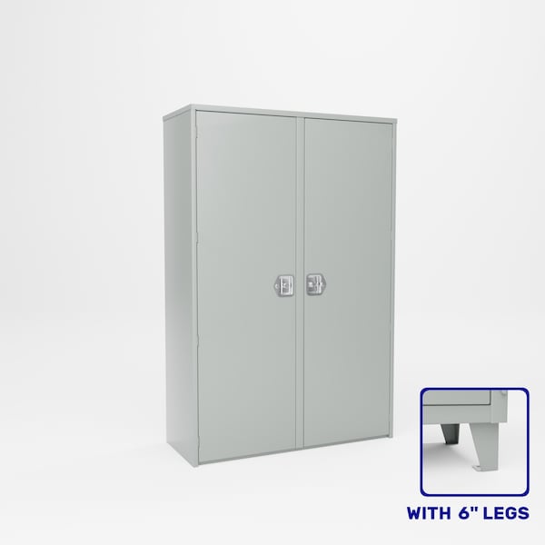 Pucel Two Door Center Partition Cabinet, 48 in W x 78 in H x 19 in D, Gray HDSC-4872-19-8L-CP - main