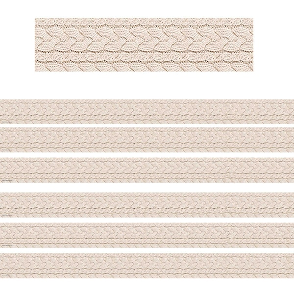 Teacher Created Resources Cable Knit Sweater Straight Border Trim, 35 Feet Per Pack, 6PK TCR6745 - main