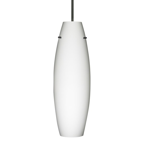 Besa Lighting Besa Suzi 18 Pendant, Opal Matte, Black Finish, 1x 11W LED 1JT-412707-LED-BK - main
