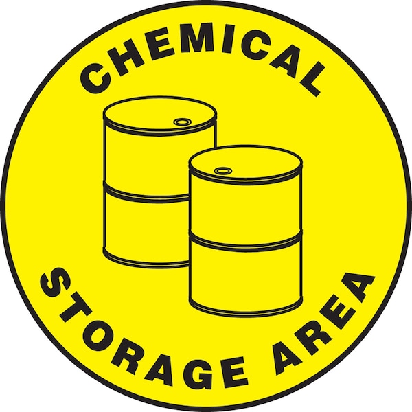 Accuform Slip-Gard Round Floor Sign, 17 in H, 17 in W, Vinyl, Circle, English, MFS1217 MFS1217 - main