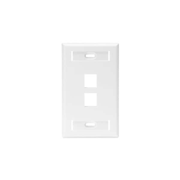 Leviton 2-Port Flush Mount Unloaded, W/Designation Window Quickport 42080-2WS - main