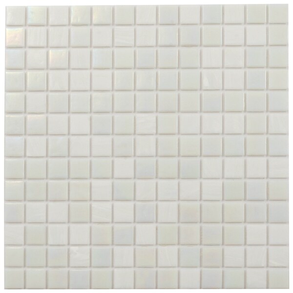 Apollo Tile Mingles 12 in. x 12 in. Glossy Cotton White Glass Mosaic Wall and Floor Tile 20 sq. ft./case, 20PK MIX2088WH124A - main