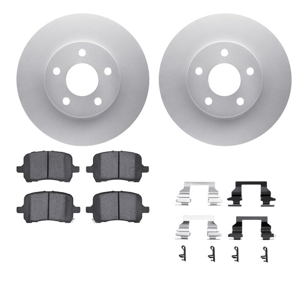 Dynamic Friction Co DFC GEOSPEC Coated Rotors with 5000 Brake Pads - Ceramic and Hardware 4512-47076 - main