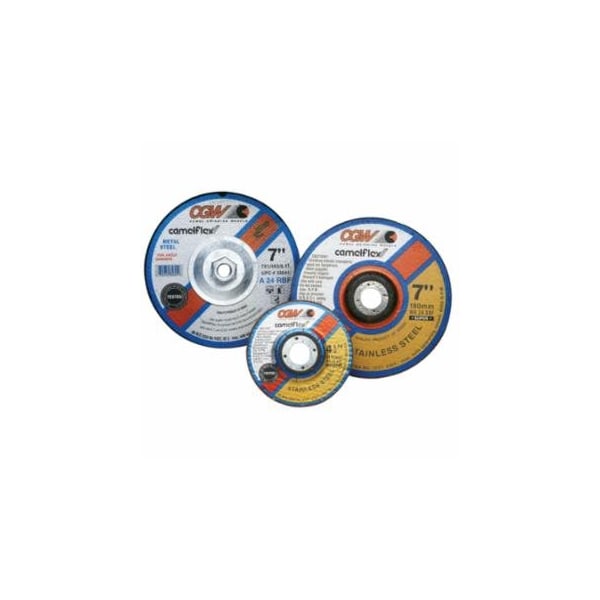 Cgw Abrasives Depressed Center Wheel, Type 27, 4 in Dia, 1/4 in Thick, 24 Grit Alum. Oxide, 25PK 421-35699 - main