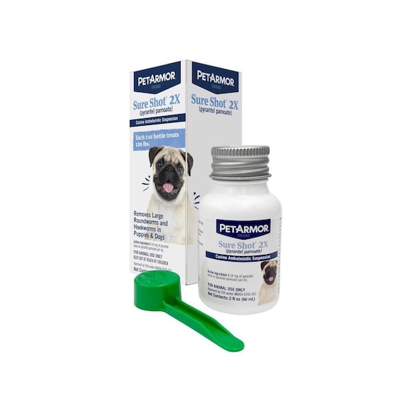Sergeants Pet Sure Shot 2X Pyrantel Pamoate Liquid Wormer for Dogs and Puppies, 2-oz. 2716 - main