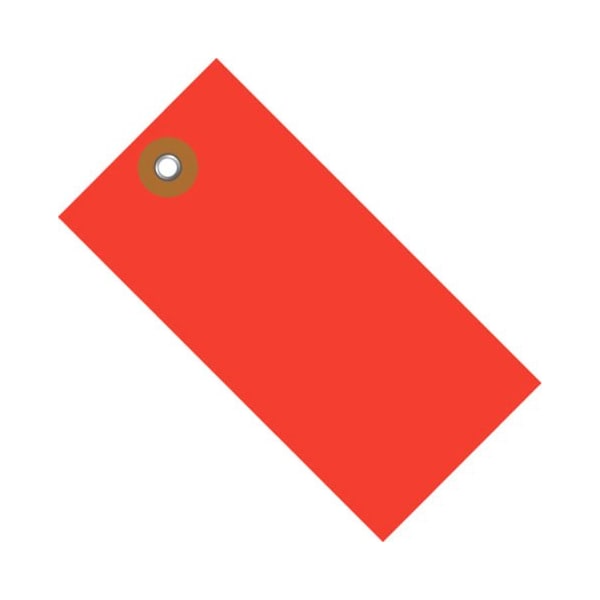The Packaging Wholesalers Tyvek Shipping Tags, #5, 4-3/4L x 2-3/8W, Red, 100/Pack G14051D - main