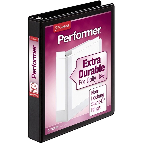Cardinal Performer ClearVue SlantD Ring Binder, Black CRD17201 - main