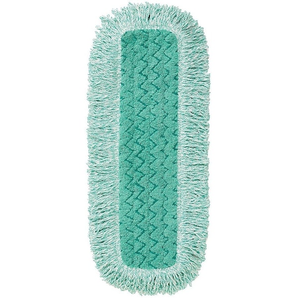 Rubbermaid Commercial 18 in L Dust Mop, Hook-and-Loop Connection, Fringe End, Green, Microfiber, FGQ41800GR00 FGQ41800GR00 - main