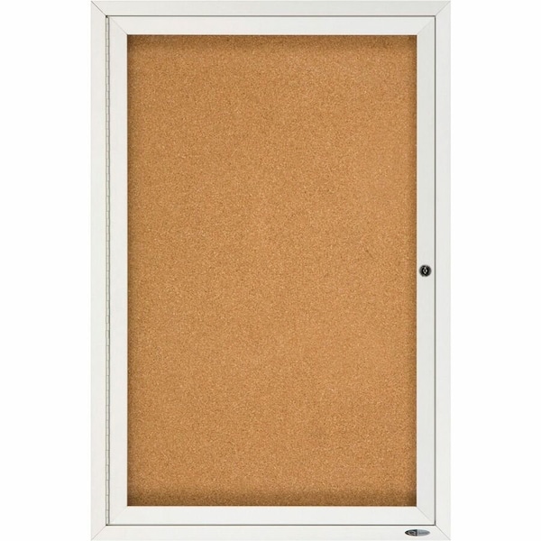 Quartet Cork Bulletin Board 24 x 36, Silver 2363 - main